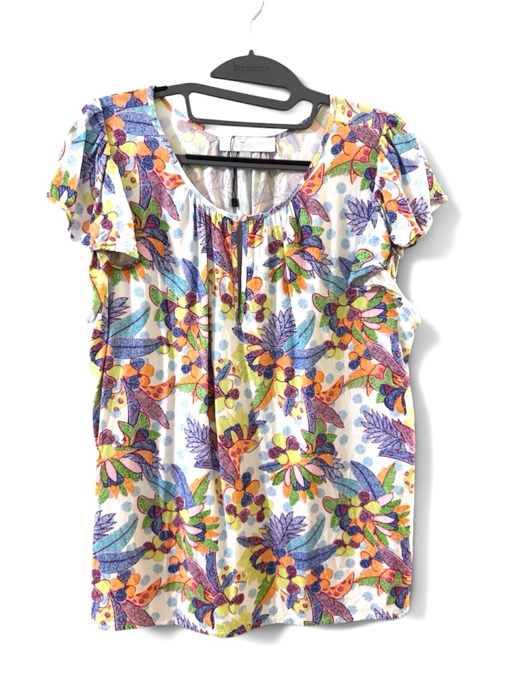 Sugarlips White Floral Short Sleeve Blouse - Multi